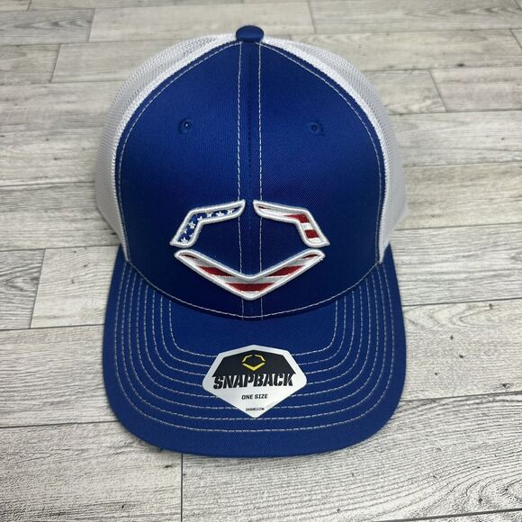 Evoshield Blue USA Mesh Trucker Baseball Cap Hat Golf Snap Back One Size NEW - Picture 1 of 8